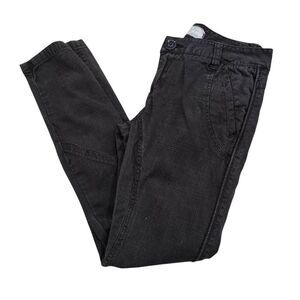 Free People Chino Pants Women's 4 Black Plaid Slash Pockets Chic Preppy Outdoor